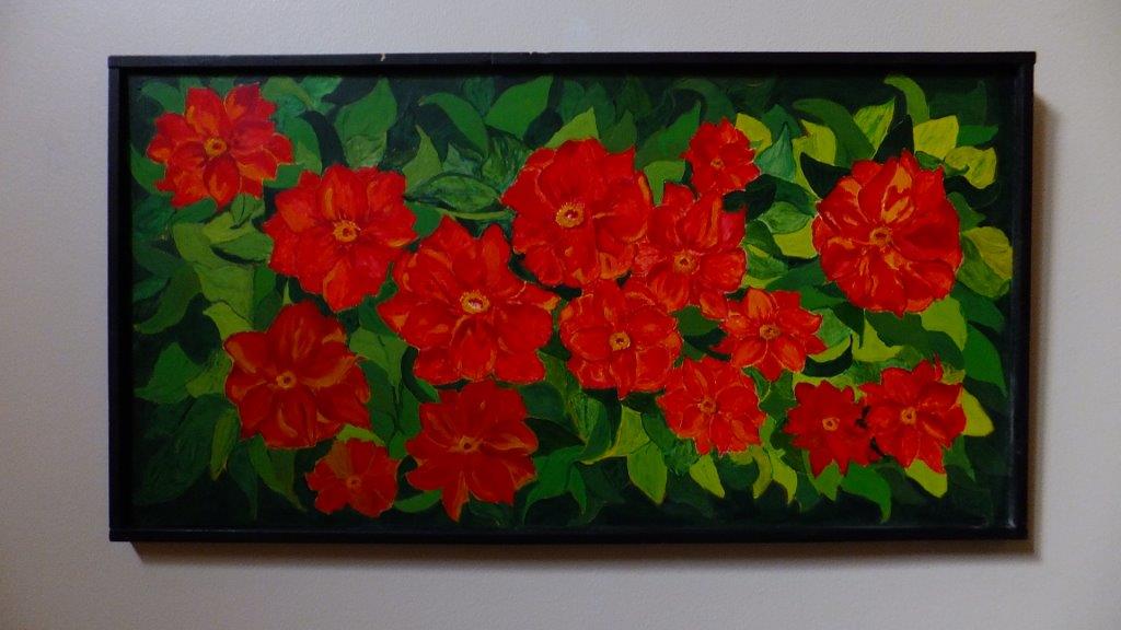 Acrylic Red Flowers